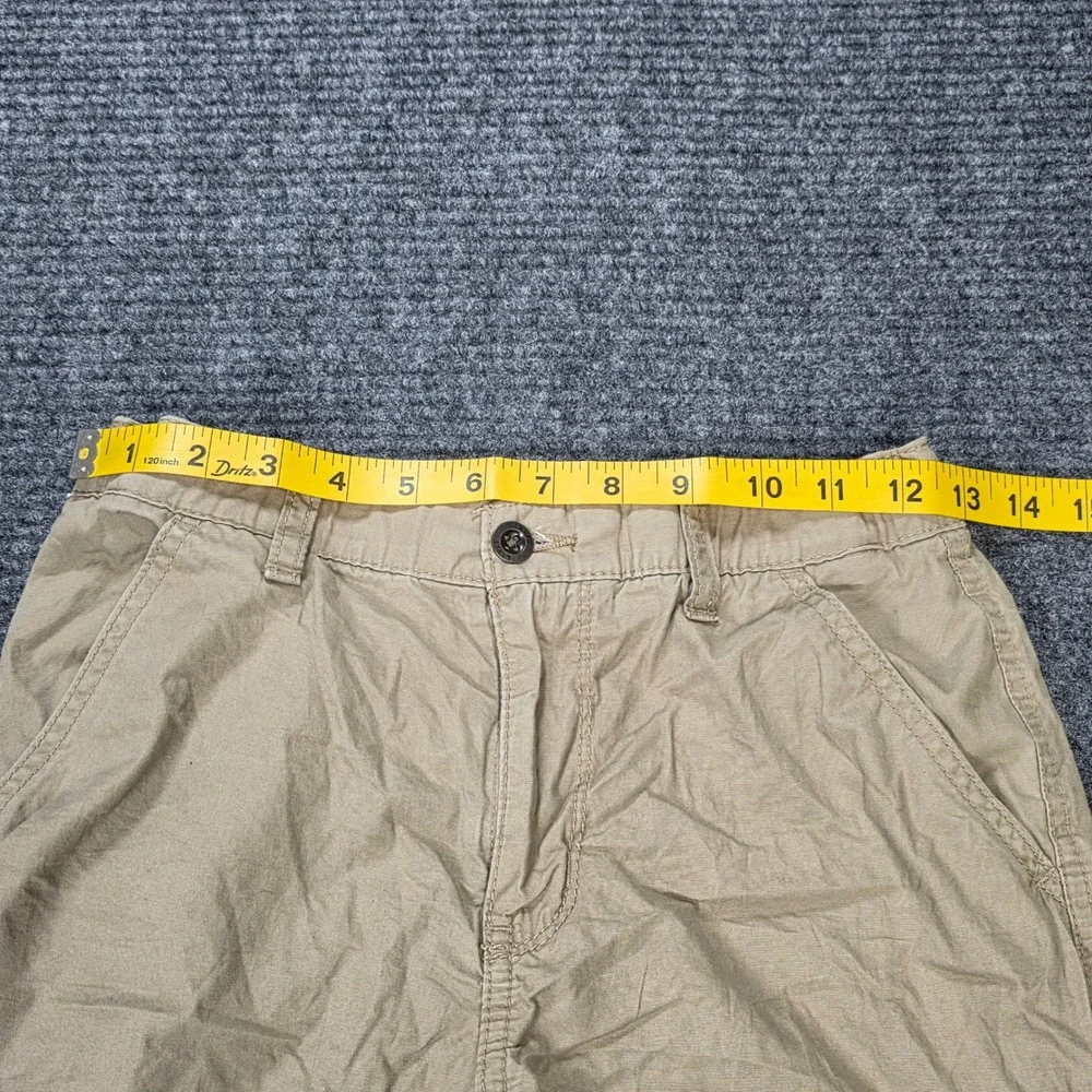 Levis Cargo Shorts Boy's Size 14 Regular Khaki Tan Cotton‎ Zip Elastic Waist